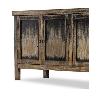 Hitchens Black Worn Washed Media Console