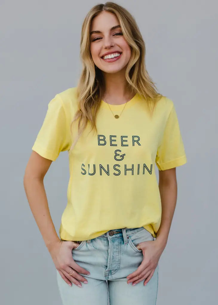 Beer & Sunshine T-Shirt, Yellow