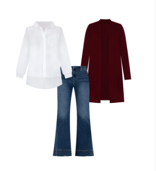 Open Front Cardigan Sweater, Deep Red Velvet | LIVERPOOL