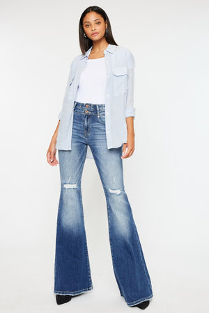 Chole High Rise Super Flare, Dark Wash | Kan Can Jeans