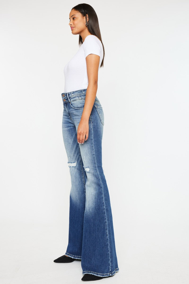 Chole High Rise Super Flare, Dark Wash | Kan Can Jeans