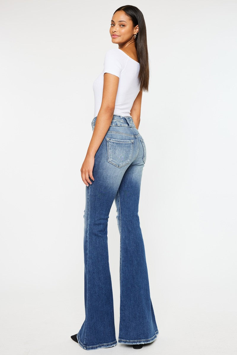 Chole High Rise Super Flare, Dark Wash | Kan Can Jeans