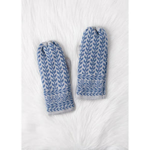 Blue & Gray Patterned Mittens | Panache Apparel Co.