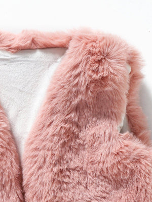 Pink Fur Girls Vest, 7-8T