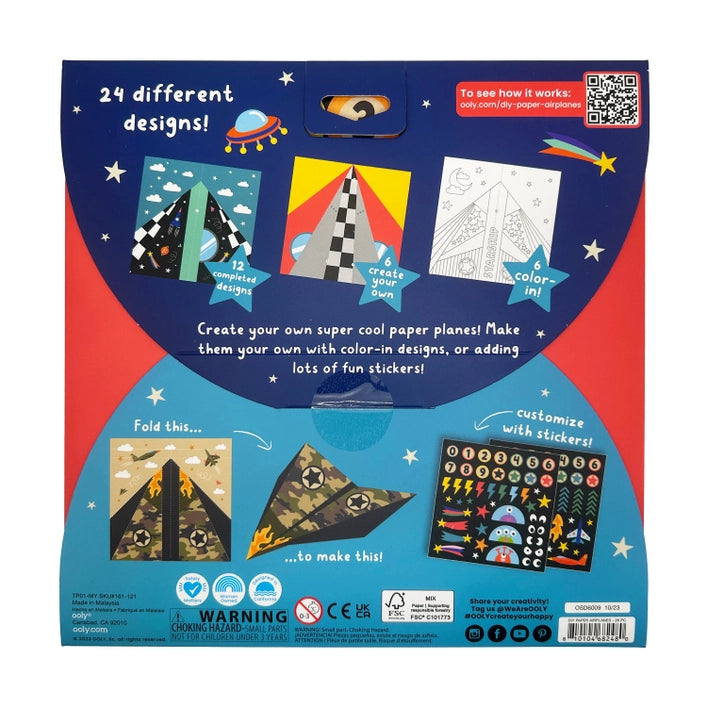 D.I.Y. Paper Air Planes Activity Kit, Set of 24 Designs | Crafts & Projects for Kids