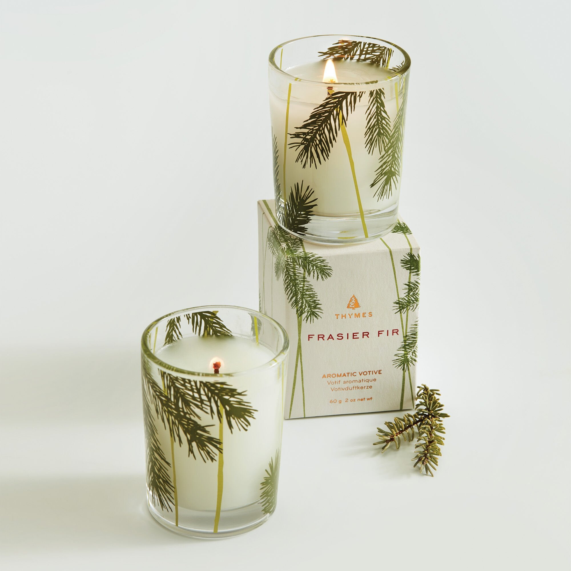 Pine Needle Votive Candle 2 oz, Frasier Fir