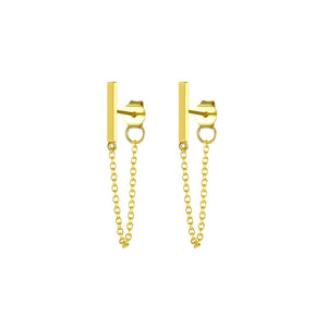 Harmony Chain Stud Earrings, Gold | ALCO Jewelry