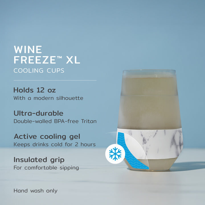 Wine Freeze Cooling Cups XL Set, Marble | Host