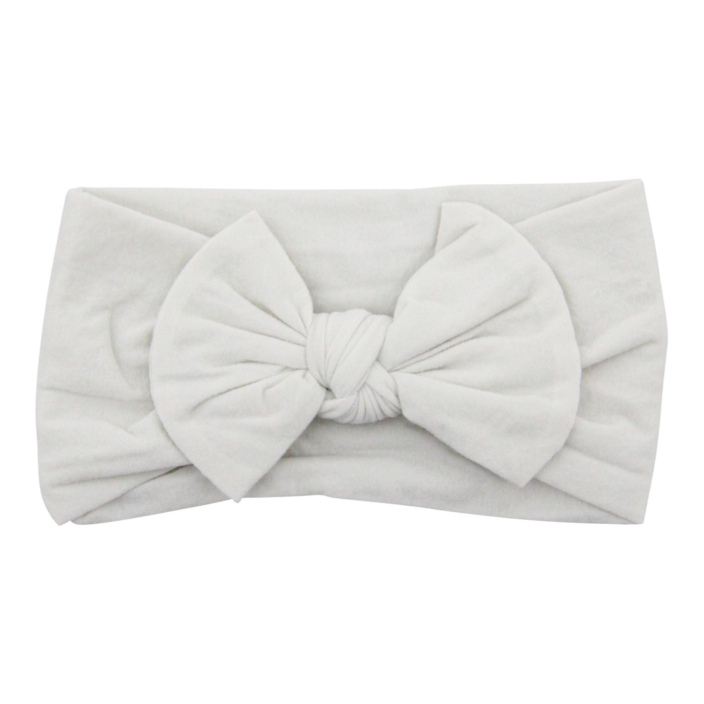 Nylon Bow Headband, Pearl | Mila & Rose