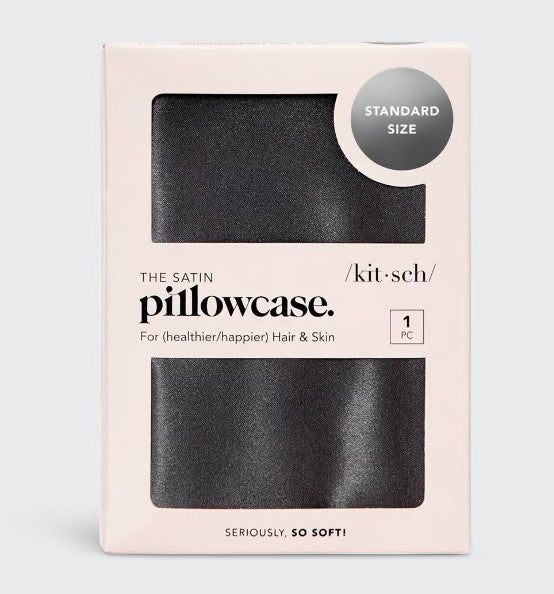 Satin Pillowcase, Standard - Charcoal | KITSCH