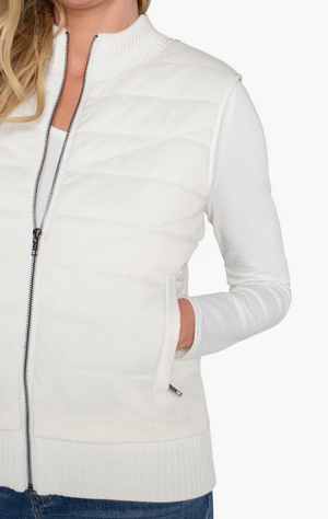 Sleeveless Quilted Vest, Ivory | LIVERPOOL