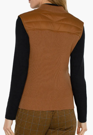 Sleeveless Quilted Vest, Turmeric Brown | LIVERPOOL