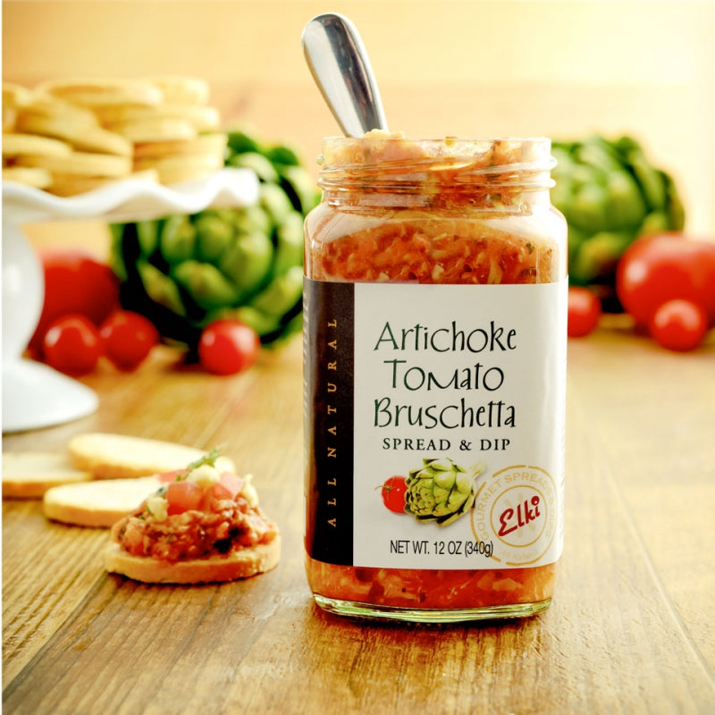 Artichoke Tomato Bruschetta Dip & Spread | Elki