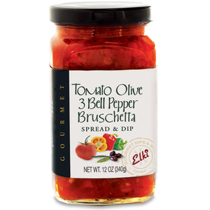 Tomato Olive 3 Bell Pepper Bruschetta Spread & Dip | Elki