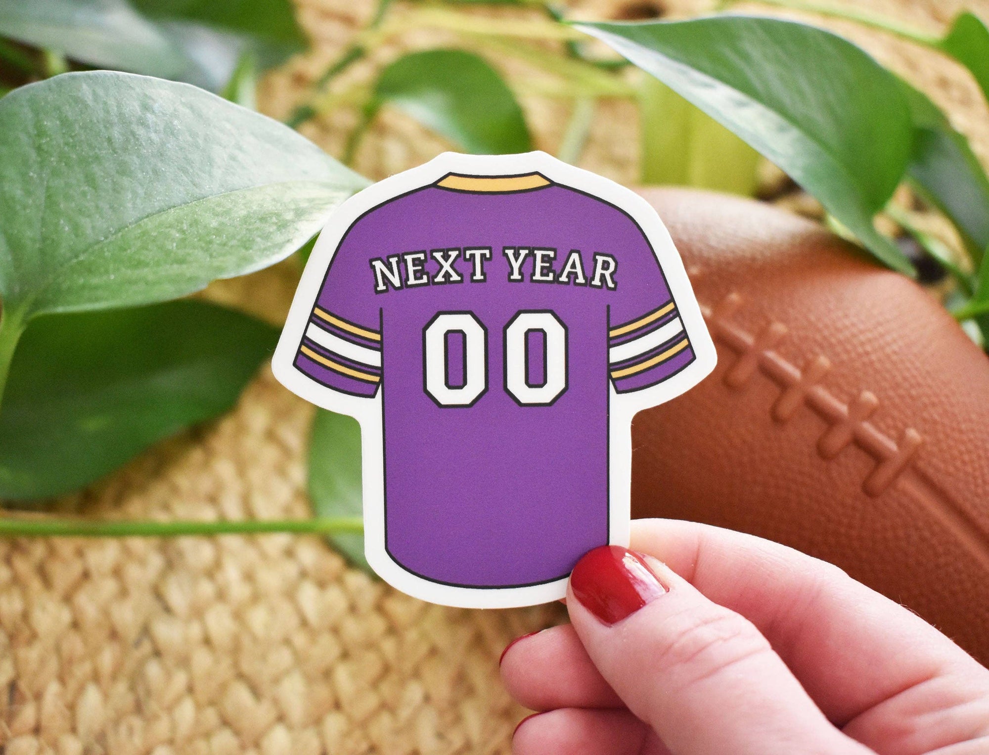 MN Football Next Year Sports Jersey Sticker - Minnesota Waterproof Sticker