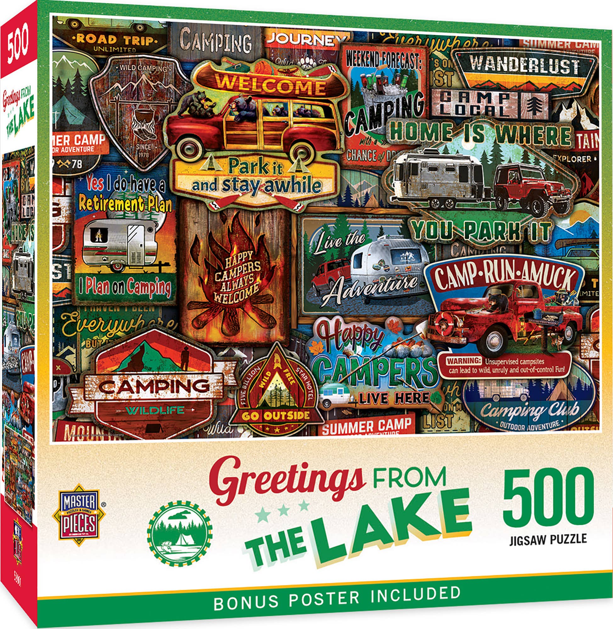 Greetings From The Lake - 500 Piece Puzzle | Lake Cabin Gifts - Minnesota Gift Ideas