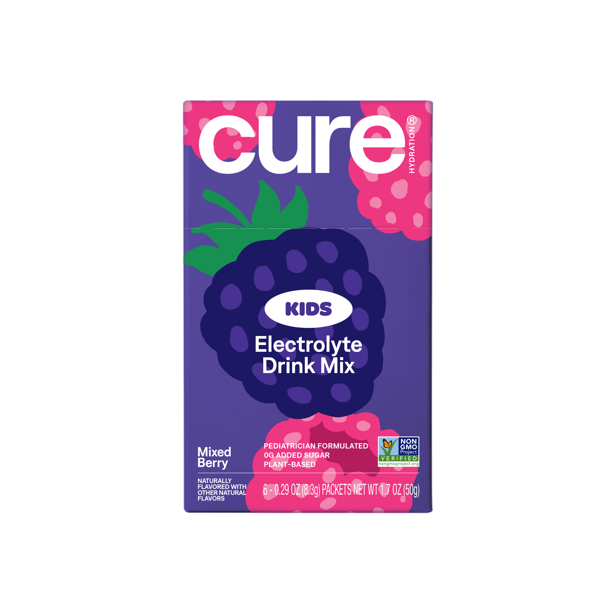 Cure Kids Hydration Mix, 6 Serving Box | Mixed Berry