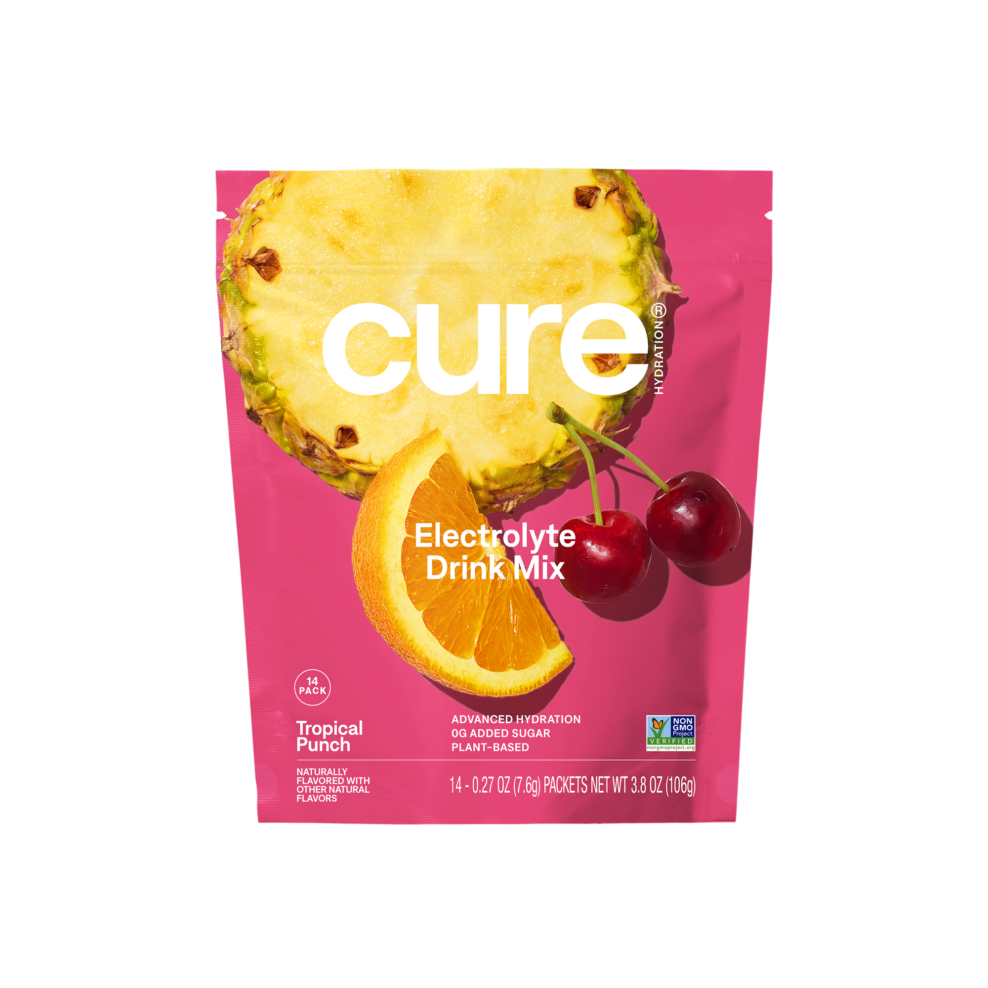 Cure Hydrating Electrolyte Drink Mix, 14 Pack | Tropical Punch