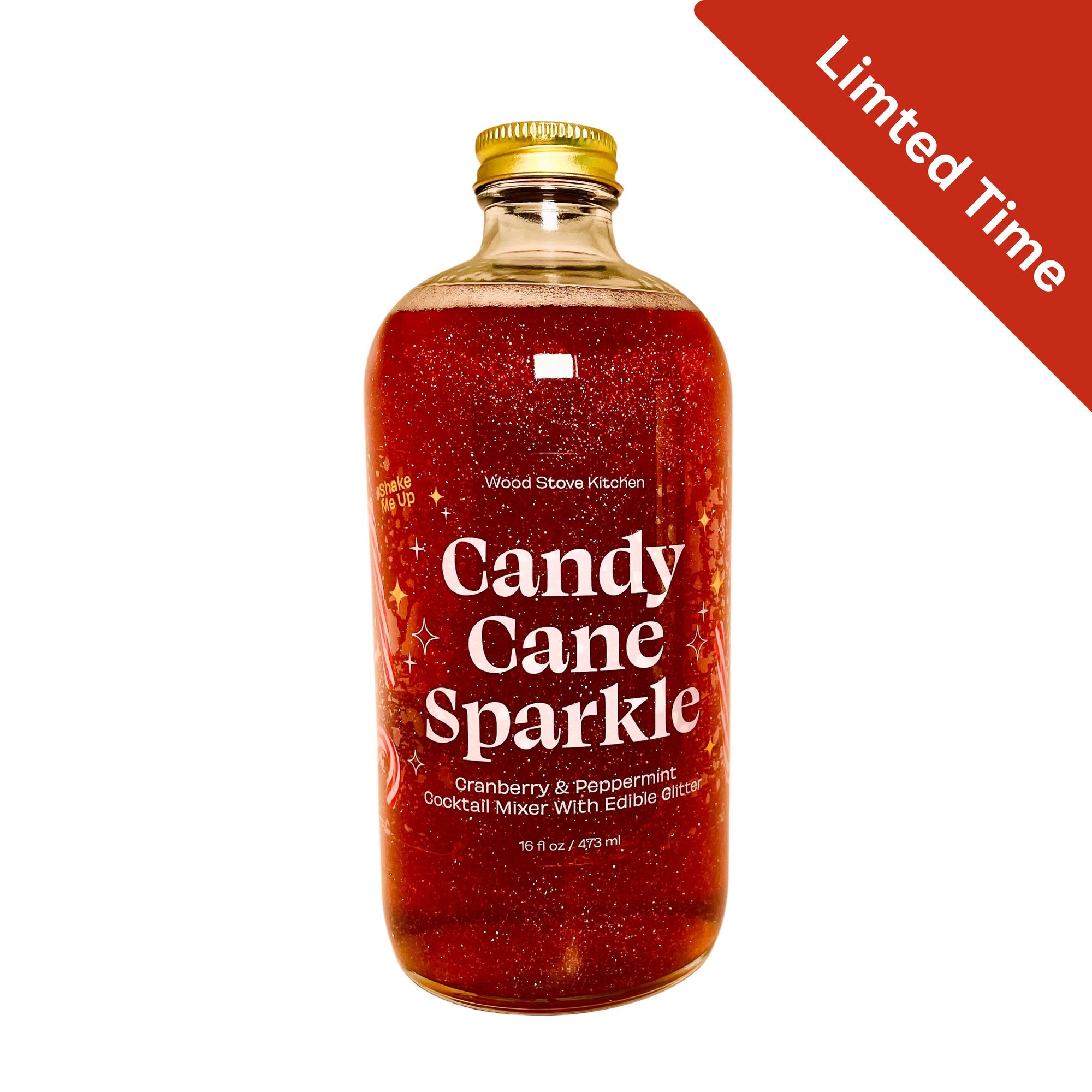 Candy Cane Sparkle Cocktail Mixer, 16 fl oz | Wood Stove Kitchen