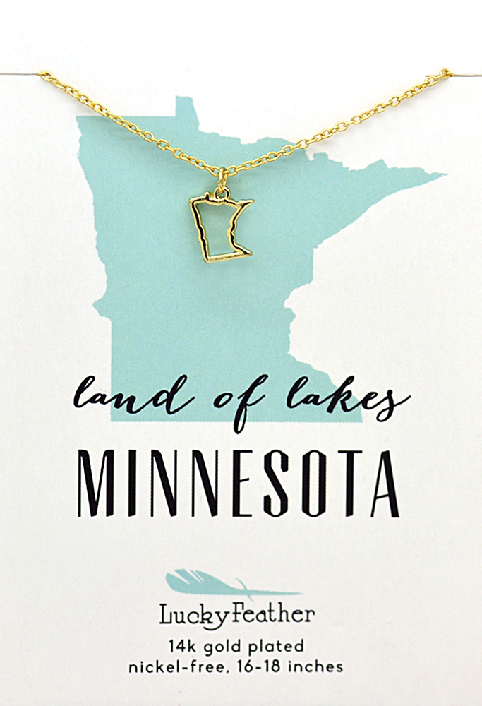 MN State Necklace | Lucky Feather