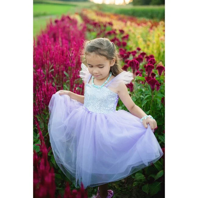 Sequins Princess Dress Lilac - Girls Pretend Play Costume | Great Pretenders