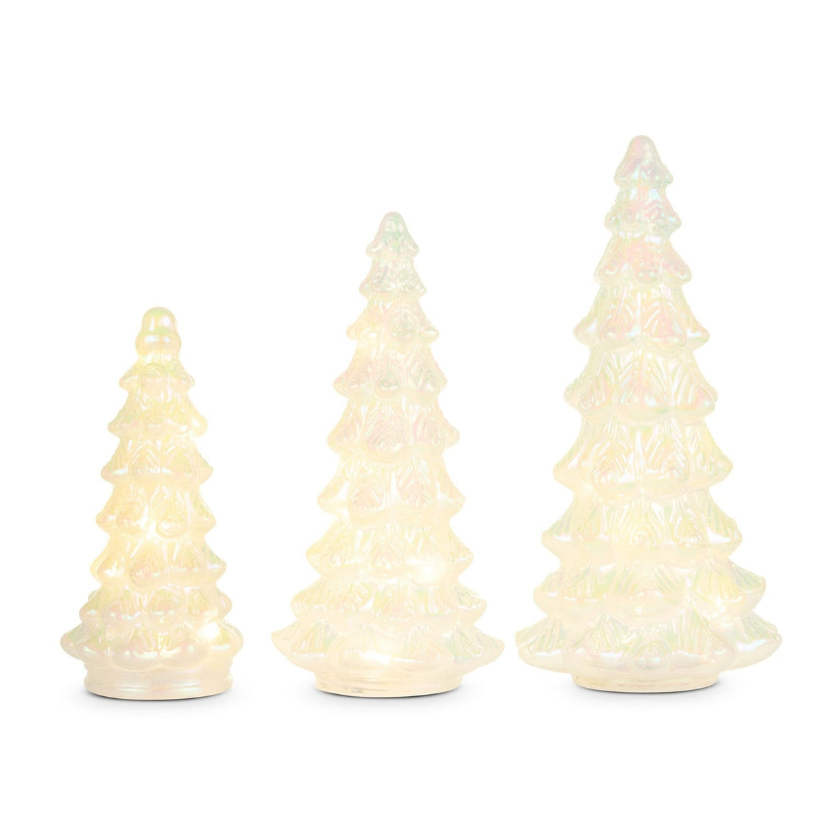 13.5 Lighted White Iridescent Trees