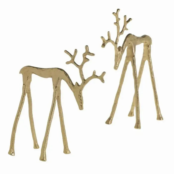 Gold Metal Long Legged Reindeer | Holiday & Home Decor