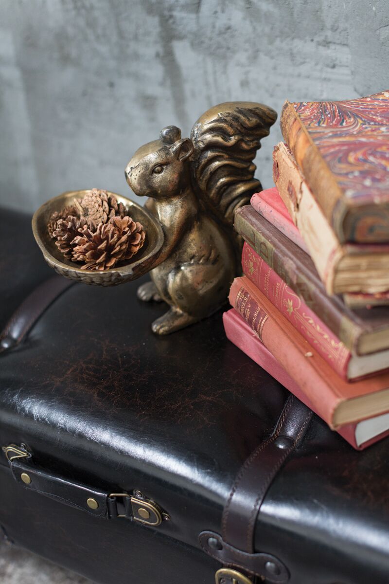 Squirrel Figurine and Bowl