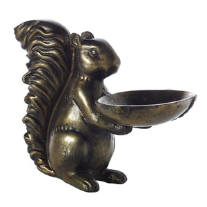 Squirrel Figurine and Bowl