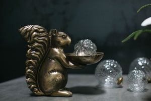 Squirrel Figurine and Bowl