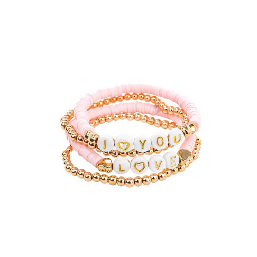 Pink Love Bracelet, 4 Piece | Great Pretenders