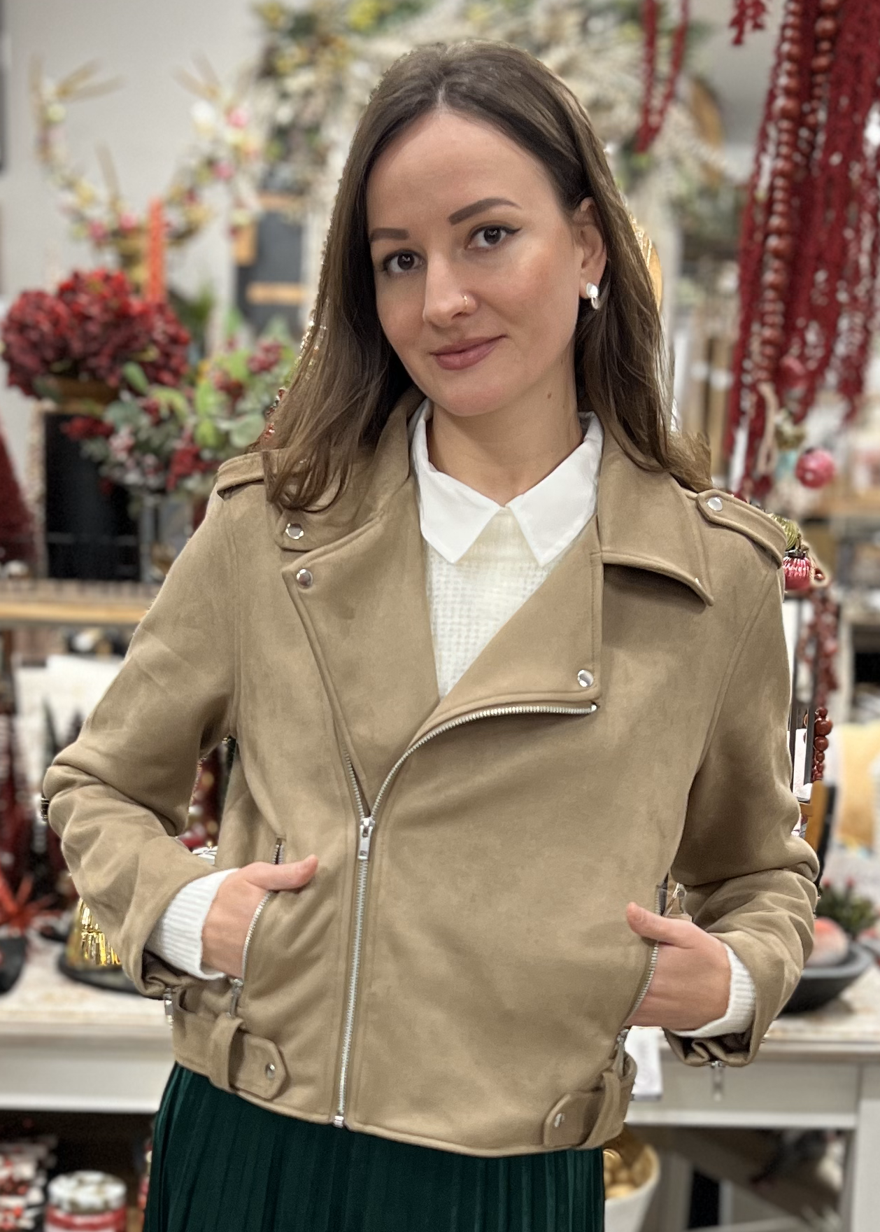 Off center zipper jacket online