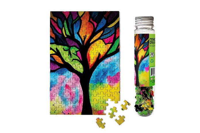 Mini Puzzle, Stained Glass Tree 150 Piece | Micro Jigsaw Puzzles