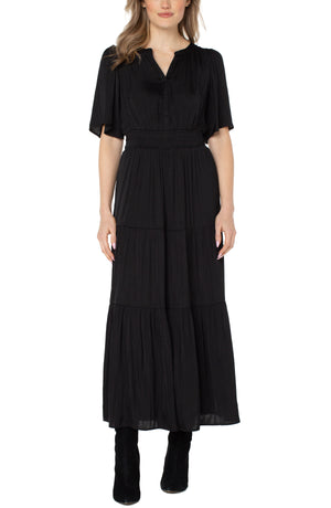 Woven Maxi Dress, Black | LIVERPOOL