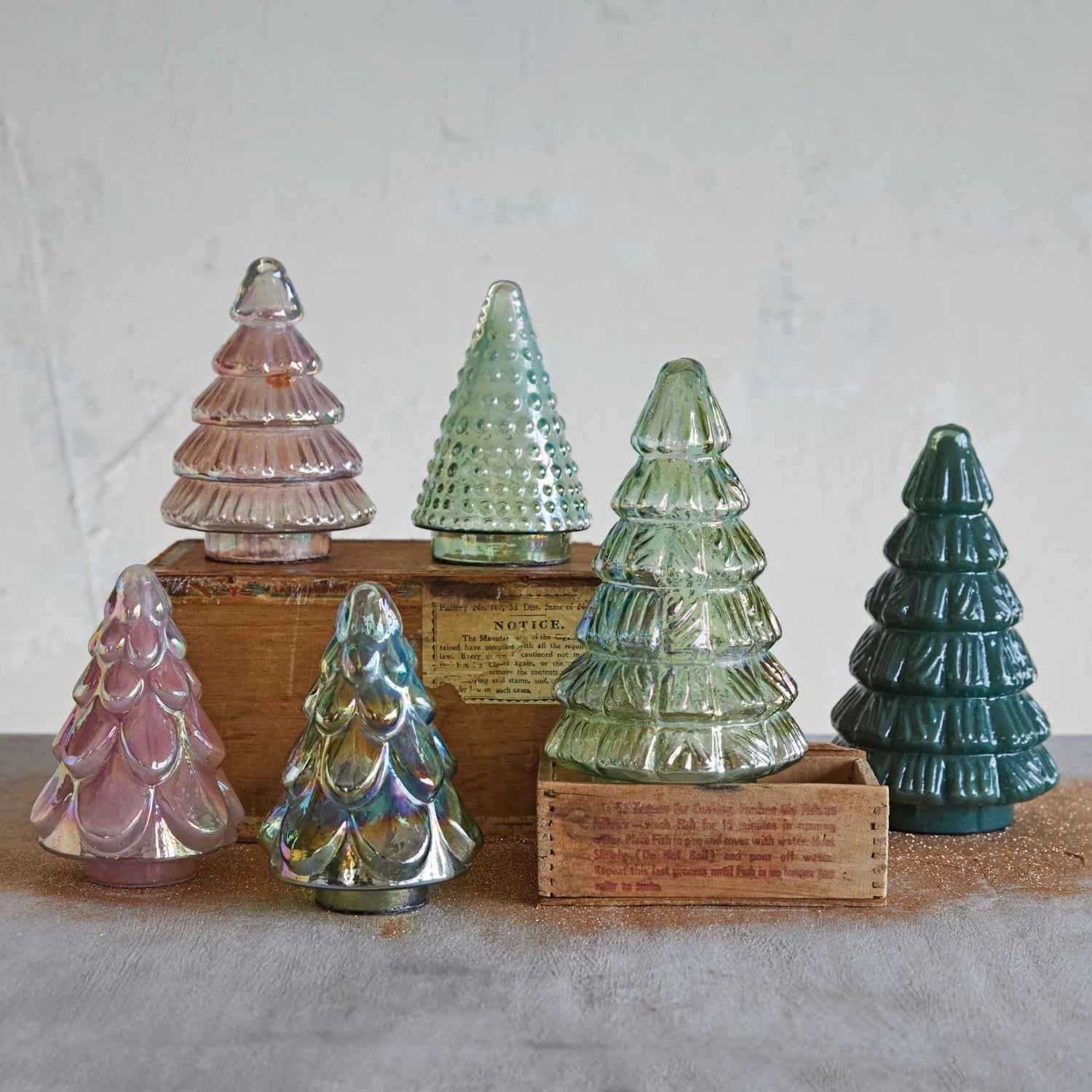 Green Glass Christmas Trees - Assorted (Short) | Holiday Decor & Gifts