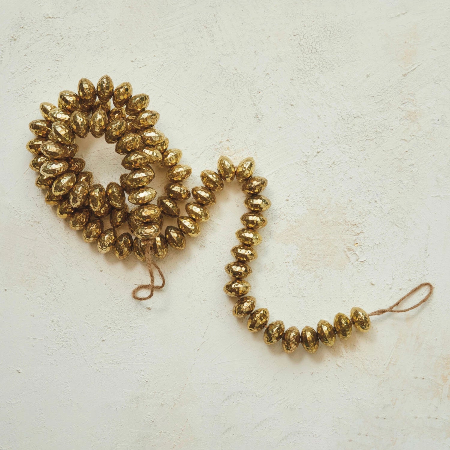 Hammered Metal Ball Garland, Gold Finish | Home Decor & Holiday Decorations