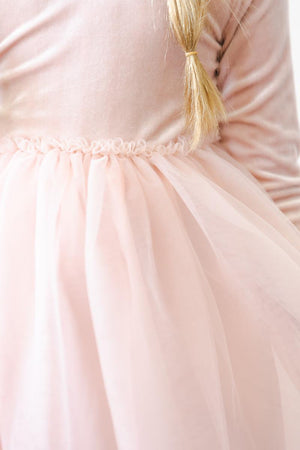 Light Pink Velvet Tutu Dress - Little Girl Twirl Dress | Mila & Rose