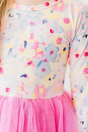 Flower Power Tutu Dress, Long Sleeve - Little Girl Twirl Dresses | Mila & Rose