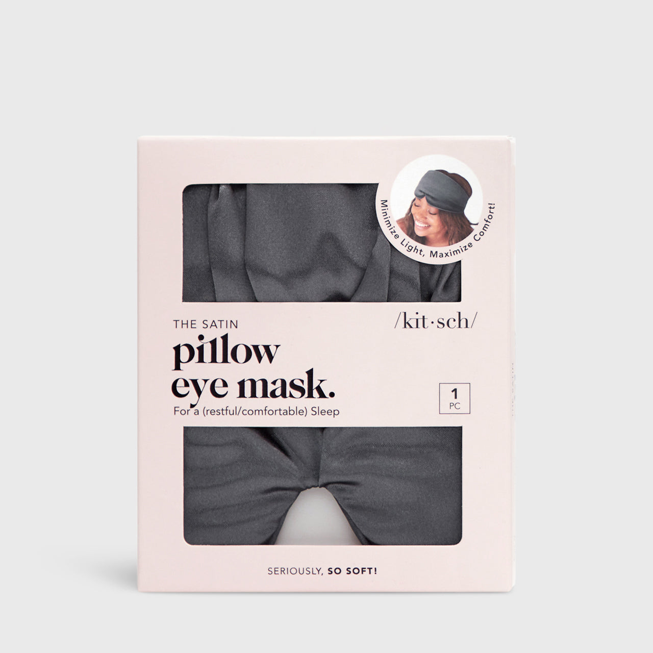 Pillow Eye Mask, Charcoal | KITSCH