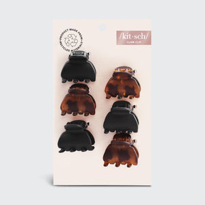 Recycled Plastic X-Small Claw Clips - Black & Tort | KITSCH