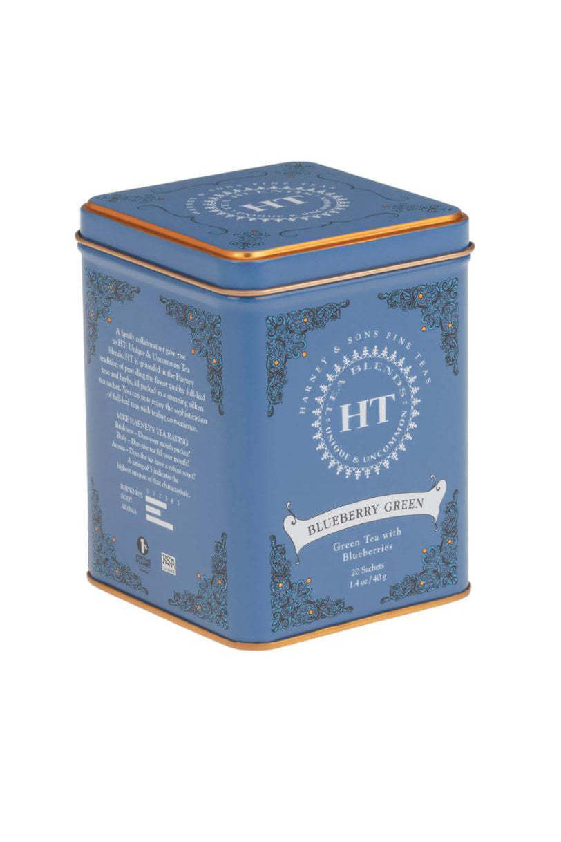 Blueberry Green Tea, HT Tin of 20 Sachets | Harney & Sons Tea