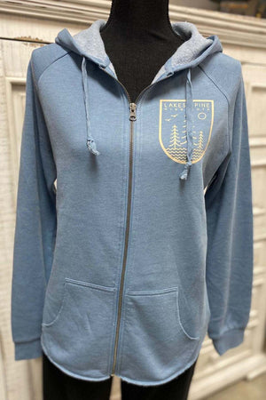Lakes and Pine Zip Up Hoodie - Misty Blue