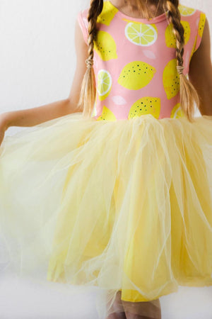 Girl's Tutu Dress, Sleeveless Tank - Lemon Squeezy | Mila & Rose