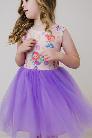 Girl's Tutu Dress, Sleeveless Tank - Ocean Breeze Purple | Mila & Rose