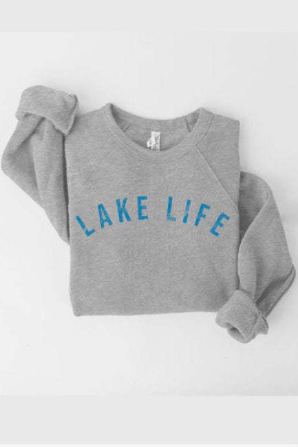 Lake Life Crew Neck Sweatshirt, Grey