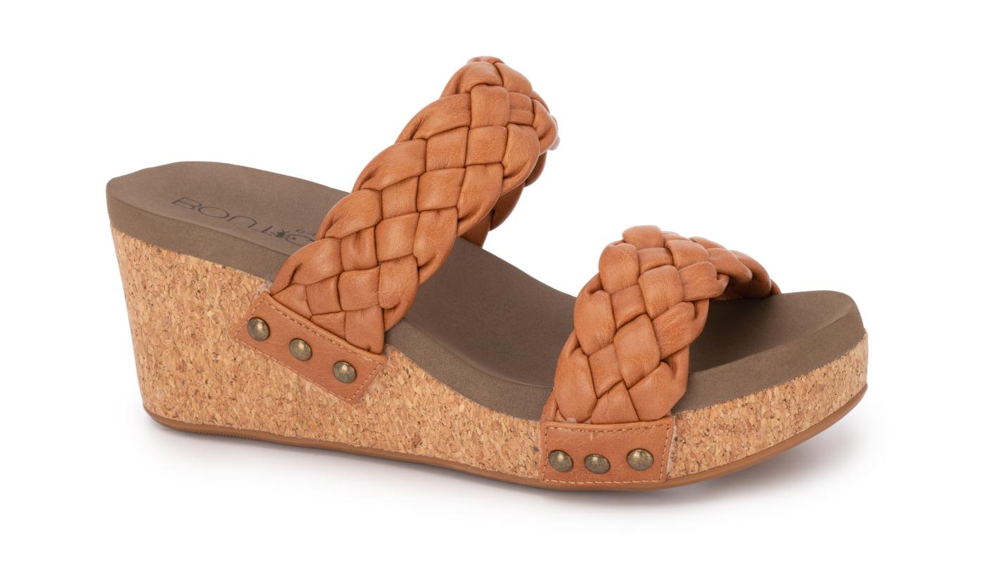 Delightful Wedge Sandal, Cognac Corkys SALE