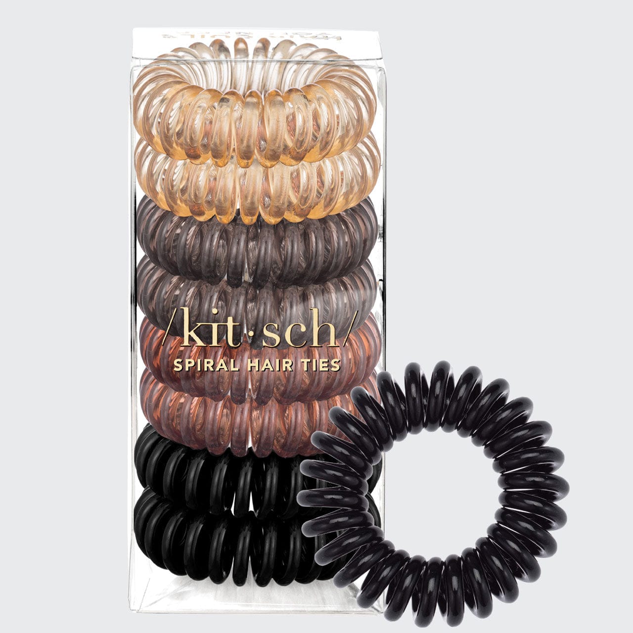 Spiral Hair Ties 8 pc - Brunette | KITSCH