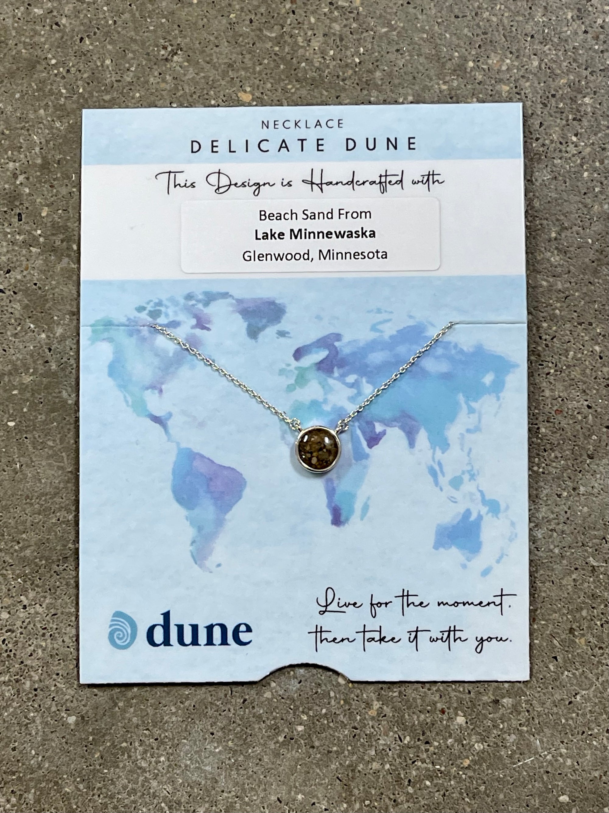 Delicate Dune Round Necklace Lake Minnewaska Sand, Silver | Dune Jewelry