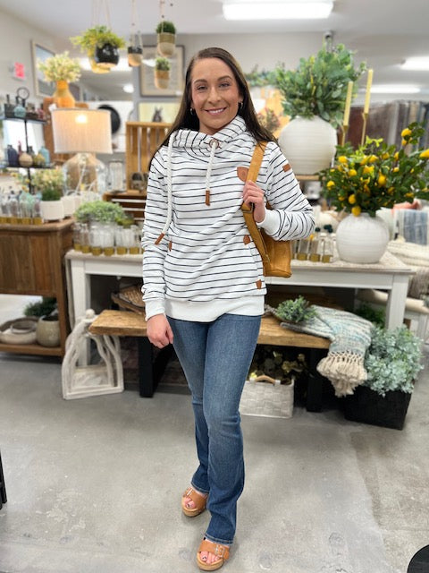 Artemis Ivory Stripe Pullover | Wanakome - Women's Hoodie – MECO7