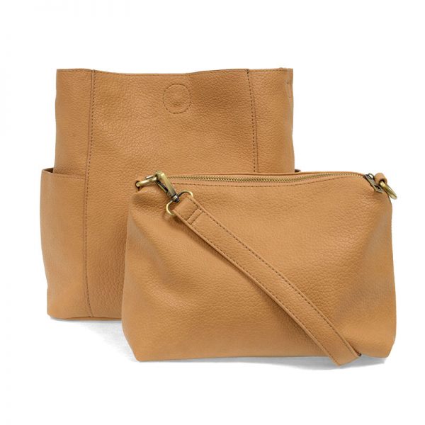 Kayleigh Side Pocket Bucket Bag, Warm Tan | Joy
